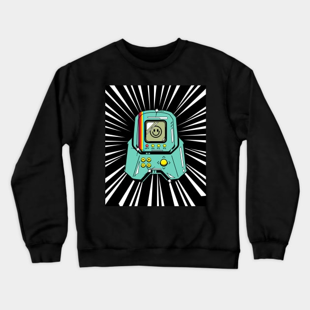 Retro Handheld Game (white print) Crewneck Sweatshirt by Studio-Sy